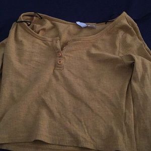 H&M basic top yellow crop